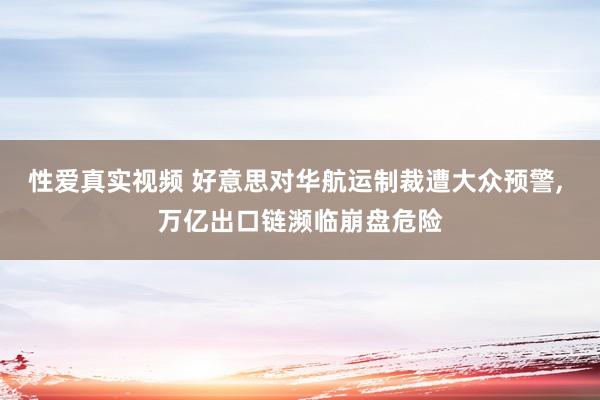 性爱真实视频 好意思对华航运制裁遭大众预警, 万亿出口链濒临崩盘危险