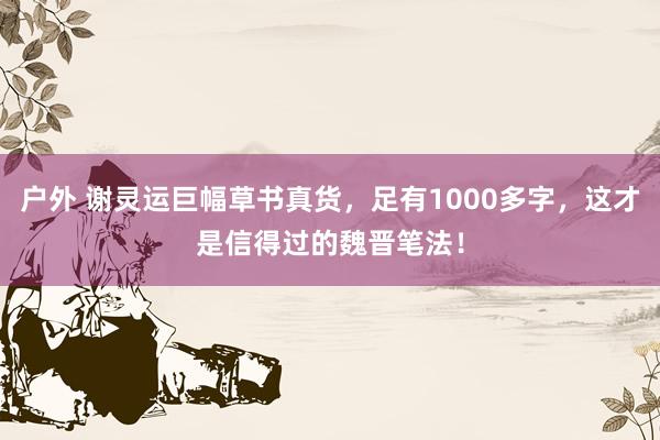 户外 谢灵运巨幅草书真货，足有1000多字，这才是信得过的魏晋笔法！